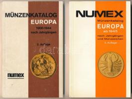 2db-os érmekatalógus tétel, benne: Numex Münzkatalog Europa ab 1945., Numex - Münzenkatalog Europa 1900-1944 nach Jahrgängen 2. Auflage