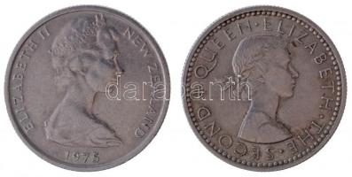 Új-Zéland 1965. 6p Cu-Ni "II. Erzsébet" + 1975. 5c Cu-Ni "II. Erzsébet" T:2
New...
