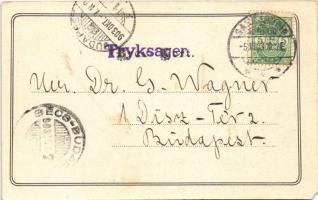 1903 Sakskobing, Saxkjöbing; Brostraede, Udstyr for Herrer / street, shop of Oluf D. Kofoed (EM)