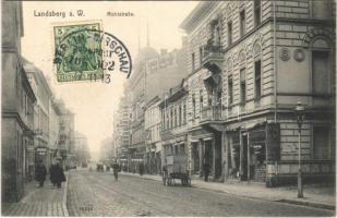 1913 Gorzów Wielkopolski, Landsberg an der Warthe; Richstrasse, Städtische Sparkasse / street, Louis Cohn & Co., savings bank. TCV card