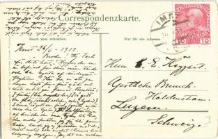 1912 Imst (Tirol), Vom Burgstall bei Arzl aus. Künstler-Heliocolorkarte No. 2970. von Ottmar Zieher ...