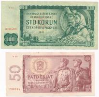 Csehszlovákia 1961. 100K + 1964. 50K T:III Czechoslovakia 1961. 100 Korun + 1964. 50 Korun C:F