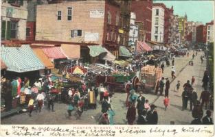 1907 New York, Hester Street, market, Jewish shop. Judaica (EK)
