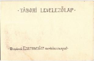 Vitorlázás. 13. számú Ezermester cserkészcsapat tábori levelezőlapja / Hungarian scout art postcard