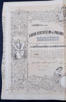 Buda 1867. "A Budai Kereskedelmi és Iparbank" névre szóló részvénye 200Ft-ról, magyar és n...