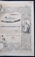 Buda 1867. "A Budai Kereskedelmi és Iparbank" névre szóló részvénye 200Ft-ról, magyar és n...