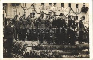 1940 Marosvásárhely, Targu Mures; bevonulás, Horthy Miklós, Purgly Magdolna / entry of the Hungarian troops