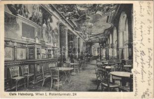 1926 Wien, Vienna, Bécs; Café Habsburg, interior. Rotenturmstrasse 24.