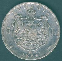 Románia 1881B 5L Ag "recés perem" I.Károly T:3