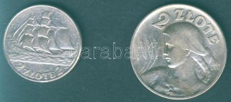 Lengyelország 1925. 2Zl Ag + 1936. 2Zl Ag T:2/3,3
