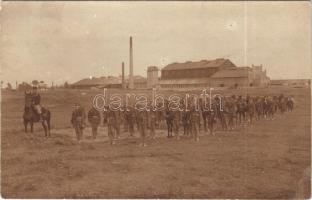 1909 Szabadka, Subotica; Klotild kénsav- és műtrágyagyár, cs. és kir. katonák / sulfuric acid and fertilizer plant, factory, soldiers. photo