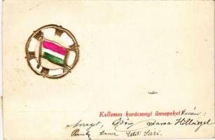 1916 Kellemes Karácsonyi Ünnepeket! / Christmas greeting card with Hungarian flag (fl)
