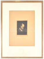 Rudnay Gyula (1878-1957): Öreg magyar ember. Rézkarc, papír, jelzett. Üvegezett fa keretben. 17×12 c...