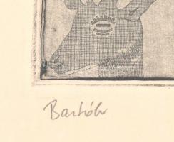 Pásztor Gábor (1933-2012): Bartók. Rézkarc, papír, jelzett, üvegezett keretben, 39×29 cm