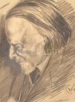 Olvashatatlan jelzéssel: Kofály Zoltán portréja. Ceruza, szén, papír, 22×16,5 cm