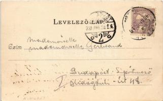 1900 Siófok, villatelep. Divald Károly 208. sz. Hátoldalon a címzett Mademoiselle Gerbeaud