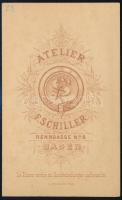 cca 1870 Baden, Friedrich Schiller fényképész műtermében készült, keményhátú vintage fotó, 10,5x6,4 ...