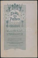 cca 1900 Budapest, Elbl és Pietsch fényképészek műtermében készült, keményhátú vintage fotó, 16,2x10...