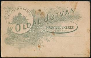 cca 1907 Nagybecskerek, Oldal István fényképész műtermében készült, keményhátú, vintage fotó, 10,6x6...