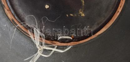 Festett, mázas iparművészetis tál, hibátlan, d: 28,5 cm