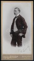 cca 1908 Selmeczbánya, a Helios fényképészeti műteremben készült, keményhátú, vintage fotó, 20,5x11 cm