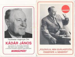 Kádár János - 2 db MODERN emléklap / 2 MODERN memorial cards (non PC)