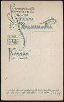 cca 1920 Kassa, Skalnik és Fia fényképész műtermében készült, keményhátú, vintage fotó, a képen vasú...