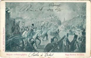 1899 Magyar szabadságharc, Nagyszeben bevétele, Divald Károly 68. sz. / Hungarian Revolution of 1848, battle of Sibiu (kopott sarkak / worn corners)
