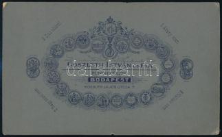 cca 1902 Budapest, Goszleth István (1850-1913) budapesti fényképész műtermében készült, keményhátú, ...