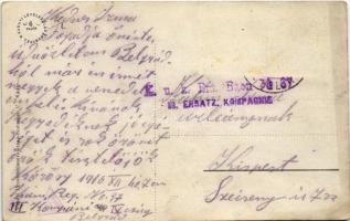 1916 Belgrade, Beograd; Zadruga / cooperative shop + "K.u.K. Ers. Baon No. 37. III. Ersatz. Kom...