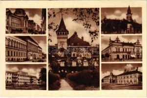 Beregszász, Beregovo, Berehove; mozaiklap / multi-view postcard