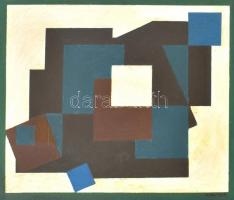 V. Huszár jelzéssel: Konstruktivista kompozíció. Olaj, karton, üvegezett fa keretben, 33,5x43 cm