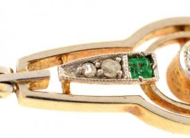 14K fehérarany karkötő, brillekkel 6,2 g 19 cm