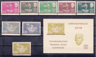 International sport's cooperation imperforated set + imperforated block, Nemzetközi sportegyüttműködés vágott sor + vágott blokk