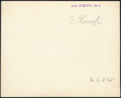 cca 1934 Kinszki Imre (1901-1945) budapesti fotóművész hagyatékából, pecséttel jelzett és aláírt fot...