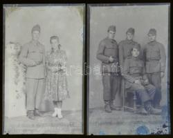 cca 1950 előtt készült katonai felvételek, Mosonyi Antalné (?-?), (Marika fotó) kiskunfélegyházi műtermében készült 13 db fekete-fehér, vintage síkfilm NEGATÍV, 10x15 cm és 6x9 cm között
