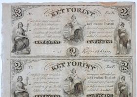 1852.  2Ft "Kossuth bankó" kitöltetlen "E","F","G","H&q...