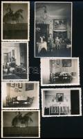 cca 1941-1944 Régi lakásbelsők, 7 db fotó, 6×9 és 12×8 cm