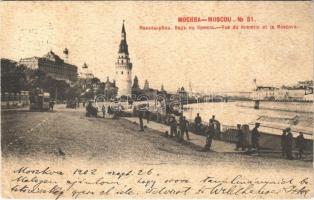 1902 Moscow, Moscou; Vue du Kremlin et la Moscova / Kremlin, quay (r)