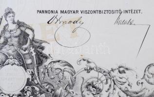 Budapest 1911. "Pannónia Magyar Viszontbiztosító Intézet" névre szóló részvénye 600K-ról, ...