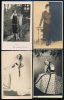 cca 1928-1932 Divatos hölgyek, 5 db fotólap, 13,5×9 cm