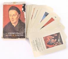 A Szépművészeti Múzeum Kincsei kvartett játékkártya, eredeti sérült dobozában, 40 lapos.