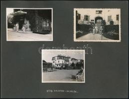 1933 Balatonkenese, 7 db albumlapra ragasztott fotó, 6×9 cm