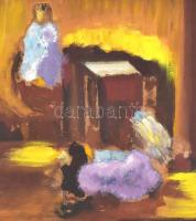 Bényi jelzéssel: Absztrakt formák. Olaj, farost. 28x38,5 cm