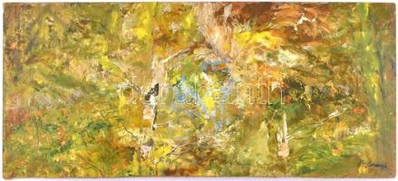 Bolmányi jelzéssel: Fények. Olaj, farost. 25x56 cm