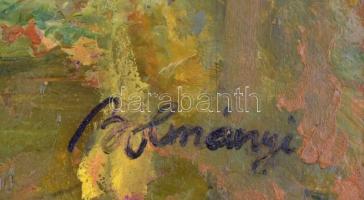 Bolmányi jelzéssel: Fények. Olaj, farost. 25x56 cm