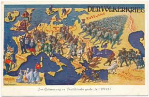 Der Völkerkrieg. Zur Erinnerung an Deutschlands grosse Zeit 1914/15 / World War I map s: Otto Schrader
