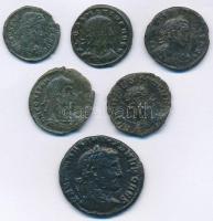 Római Birodalom Follis Br (6xklf), közte Delmatius, I. Licinius, Crispus T:2-,3 Roman Empire Follis Br (6xdiff), within Delmatius, Licinius I, Crispus C:VF,F