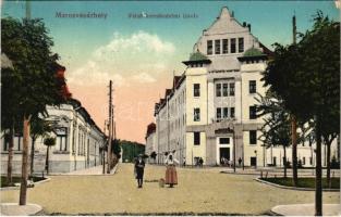 1916 Marosvásárhely, Targu Mures; Felső kereskedelmi iskola, utca / trade school, street view (EK)