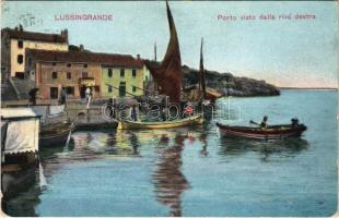 1909 Veli Losinj, Lussingrande; Porto visto dalla riva destra / port, boats (EK)